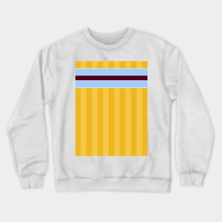 Aston Villa Retro 1985 Yellow Striped Blue and Claret Bars Away Crewneck Sweatshirt